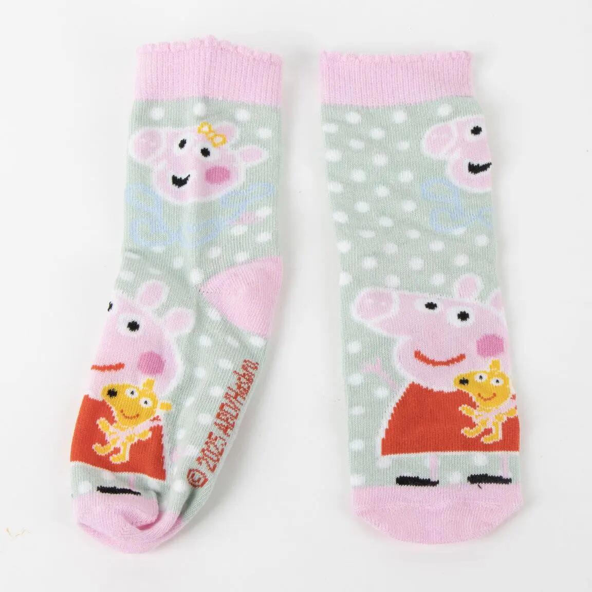 4er-Pack Kindersocken Peppa Pig aus Baumwolle, Mehrfarbig 3/8