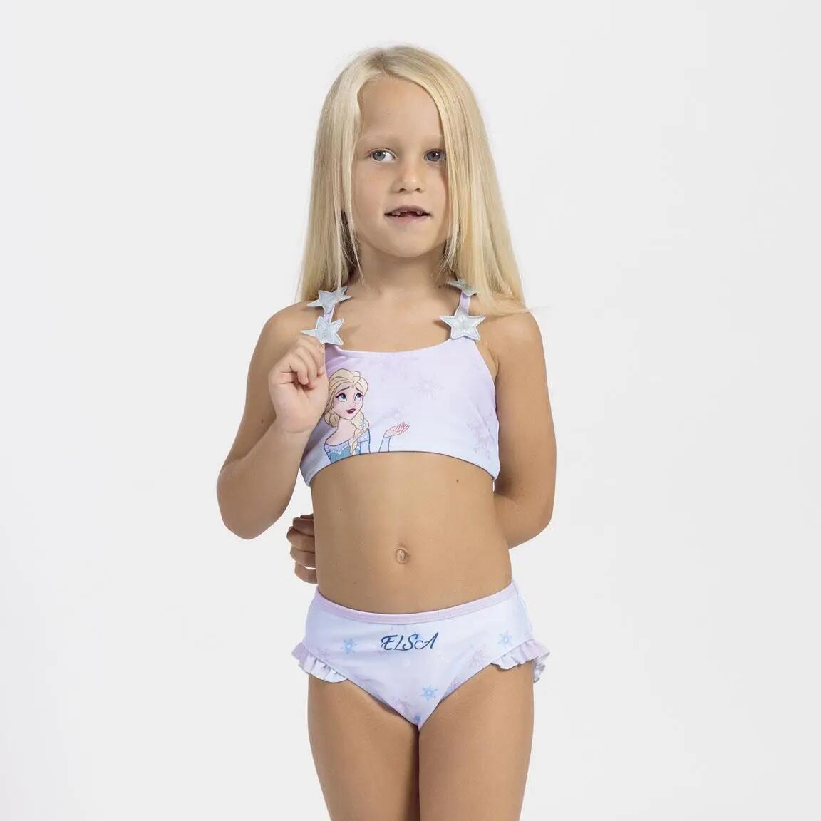 Kinder-Bikini Frozen aus Polyester und Elasthan, Mehrfarbig 4/5