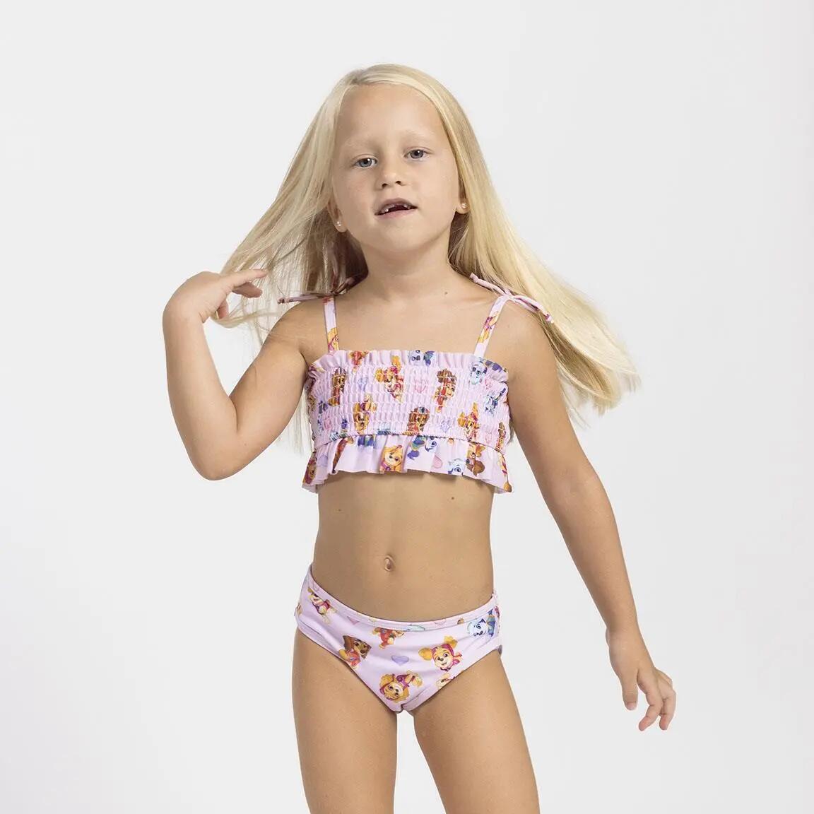 Bikini enfant Paw Patrol en polyester et élasthanne, Rose Clair 4/6