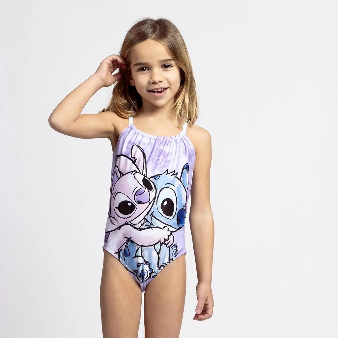 Kinder-Badeanzug einteilig, Polyester und Elasthan, Mehrfarbig 4/5