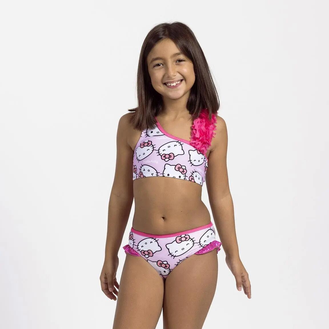 Kinder-Bikini Hello Kitty aus Polyester und Elasthan, Rosa 4/6