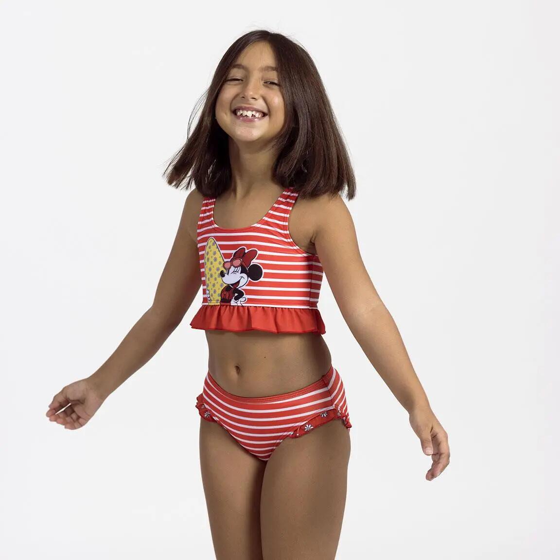 Bikini enfant Minnie Mouse en polyester et élasthanne, Rouge 4/6