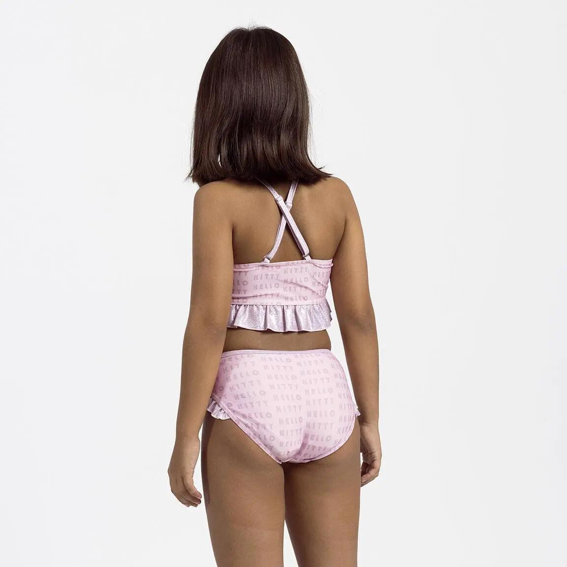 Kinder-Bikini Hello Kitty aus Polyester und Elasthan, Hellrosa 3/6