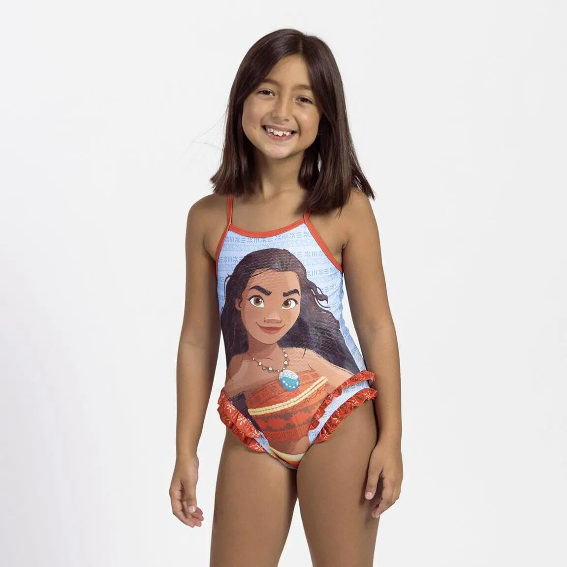 Kinder-Badeanzug Vaiana einteilig, Polyester und Elasthan, Mehrfarbig 4/6