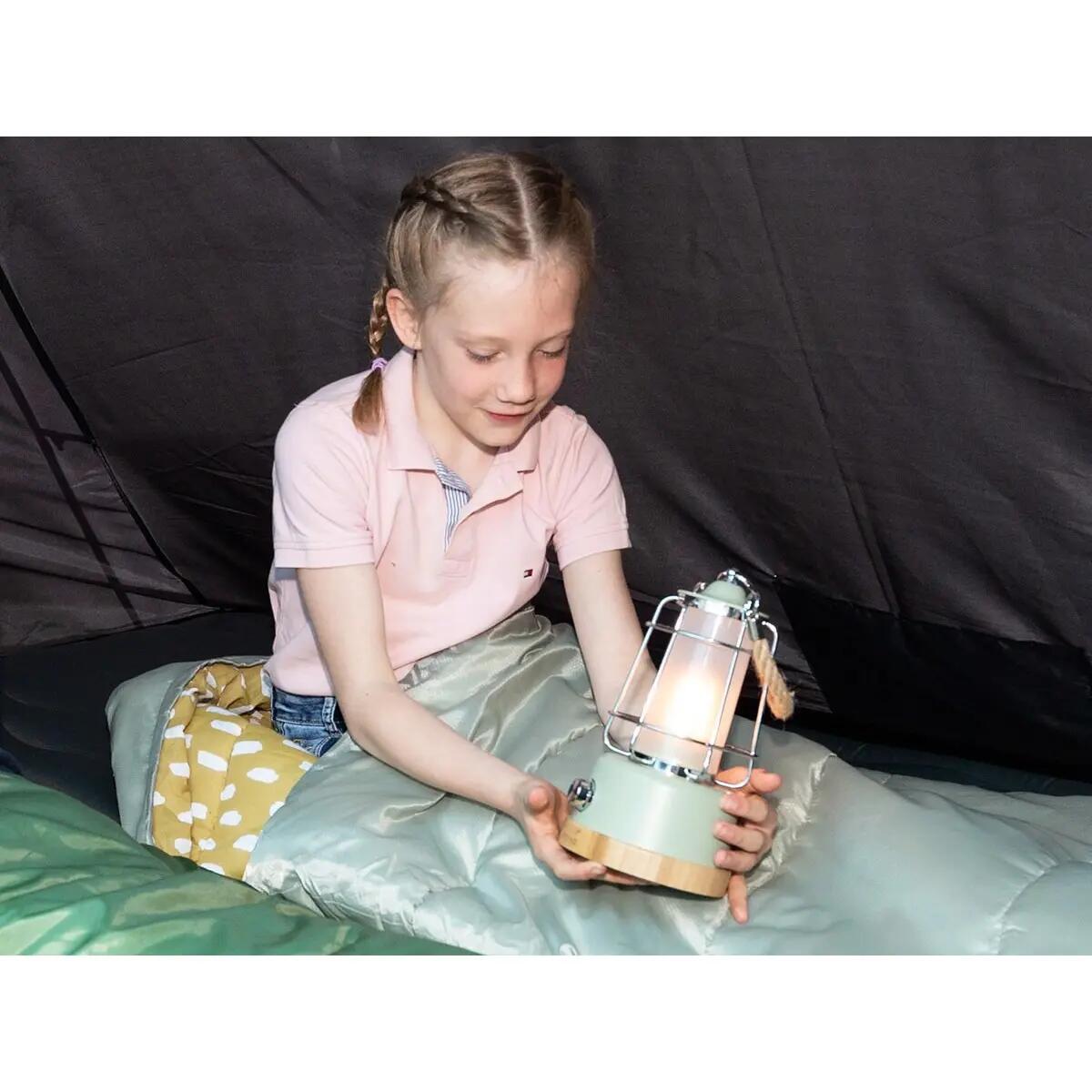Seconde vie - Lampe camping LED Kiruna - Rechargeable USB - Bambou - Style rétro 11/12