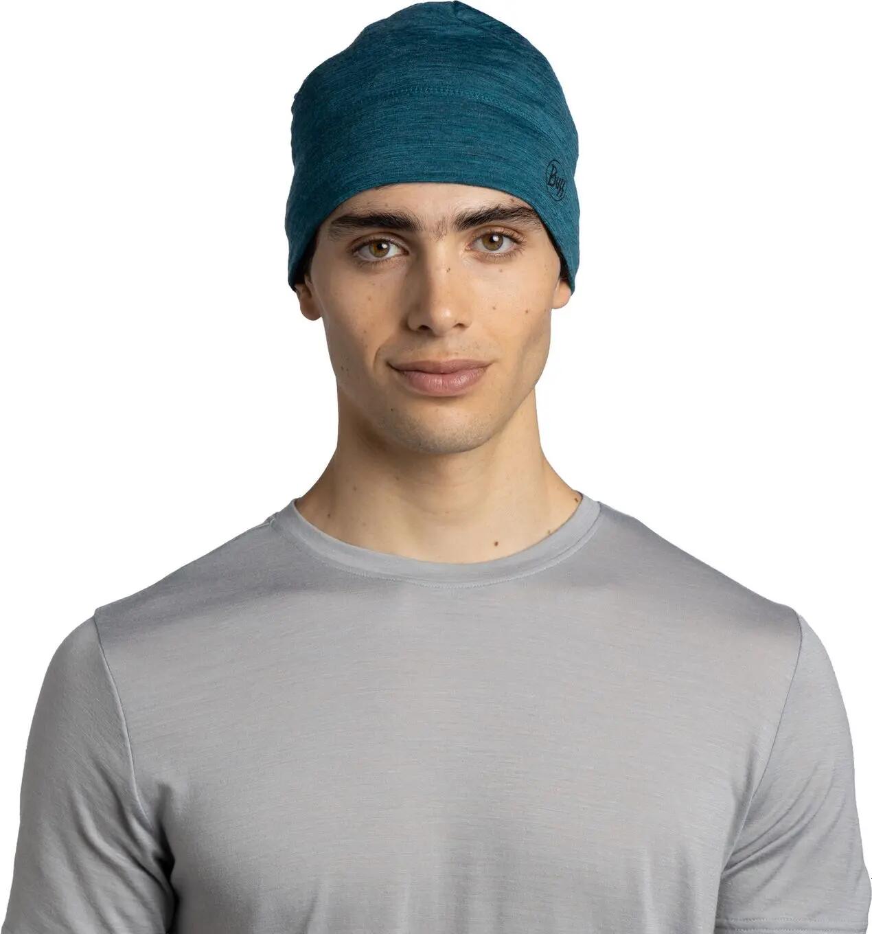 Cappellino Buff in lana merino leggera, blu 4/7