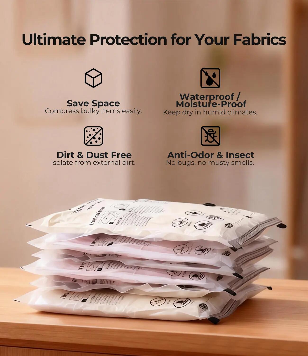 Rooscamp Vacuum Storage Bags Small L – Vacuüm Opbergzakken 60x80cm 6/8