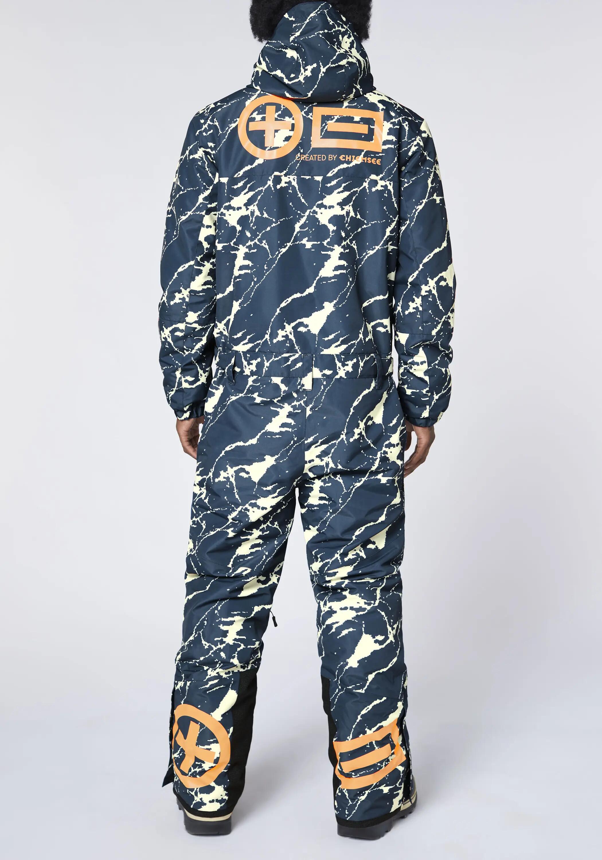 Skioverall mit verpixeltem Berglandschaft-Print 7/7