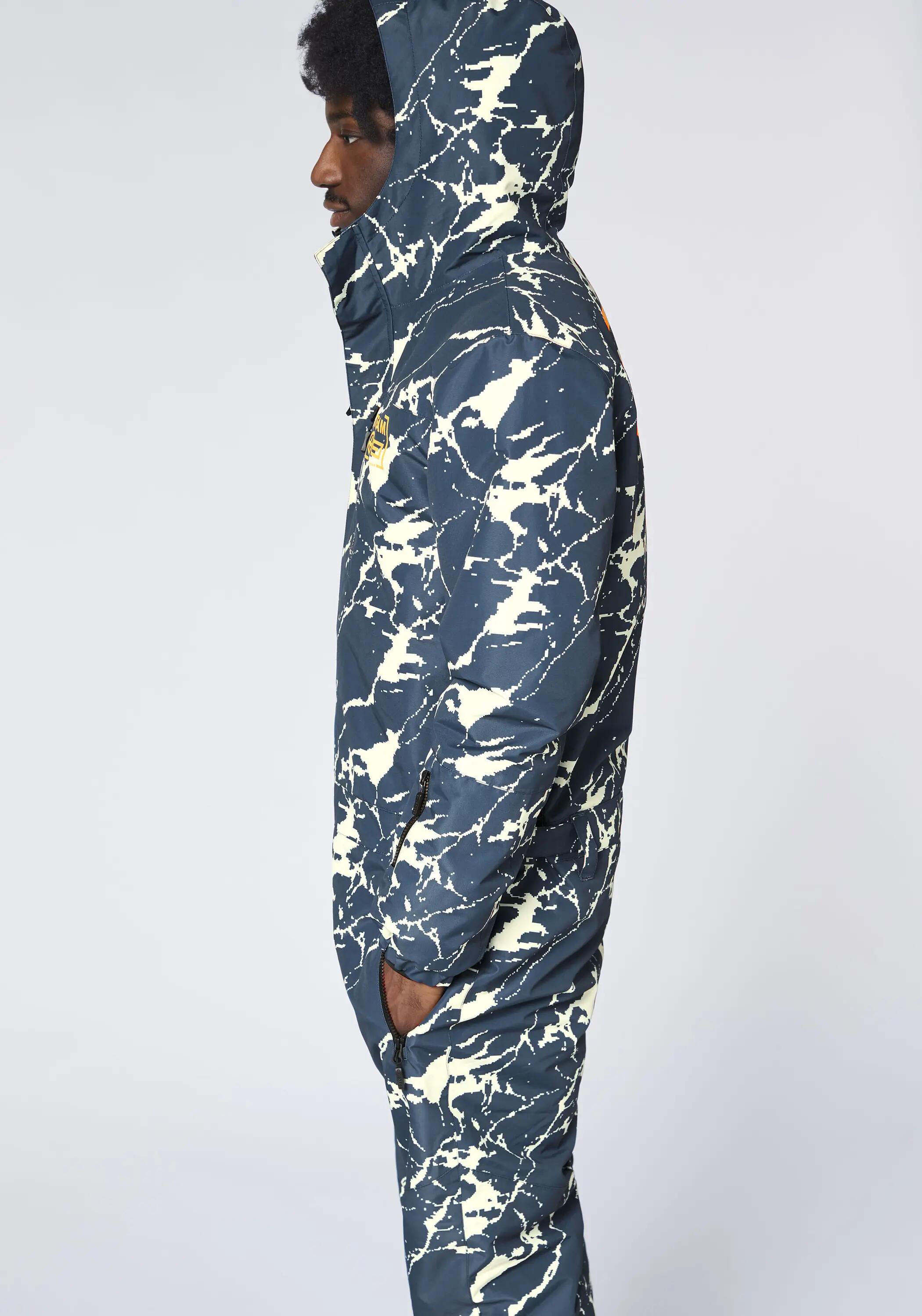 Skioverall mit verpixeltem Berglandschaft-Print 6/7