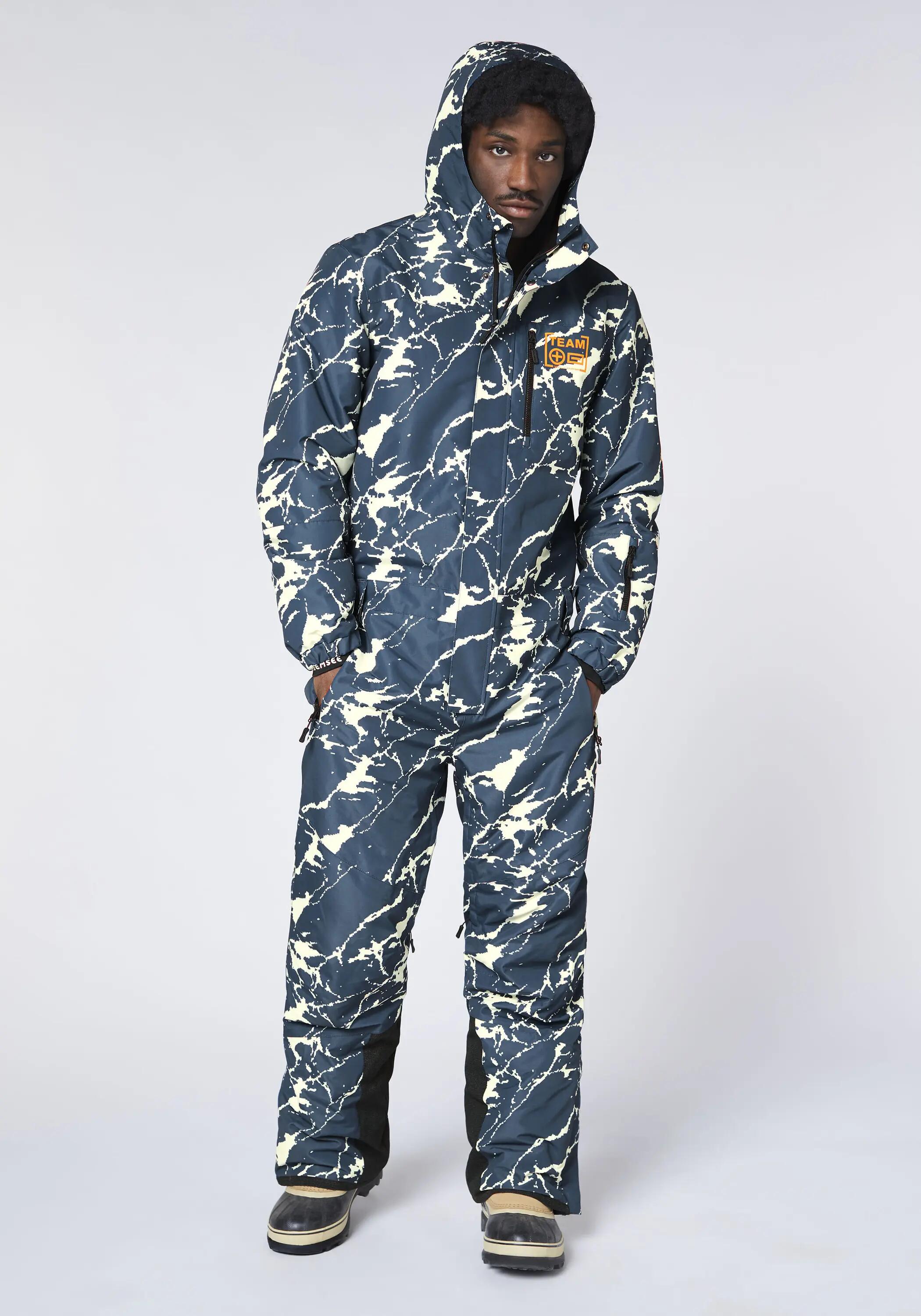 Skioverall mit verpixeltem Berglandschaft-Print 5/7