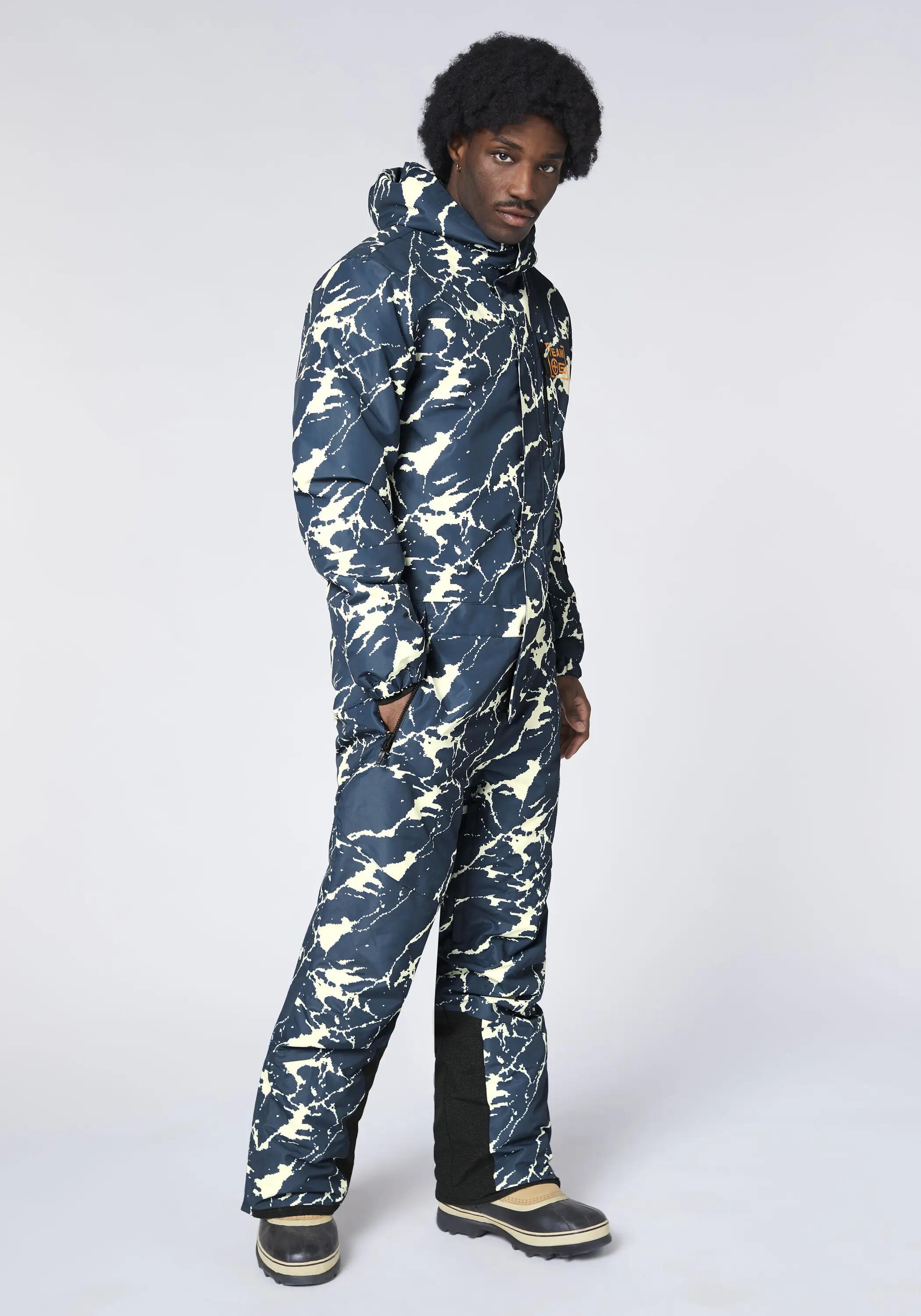 Skioverall mit verpixeltem Berglandschaft-Print 3/7