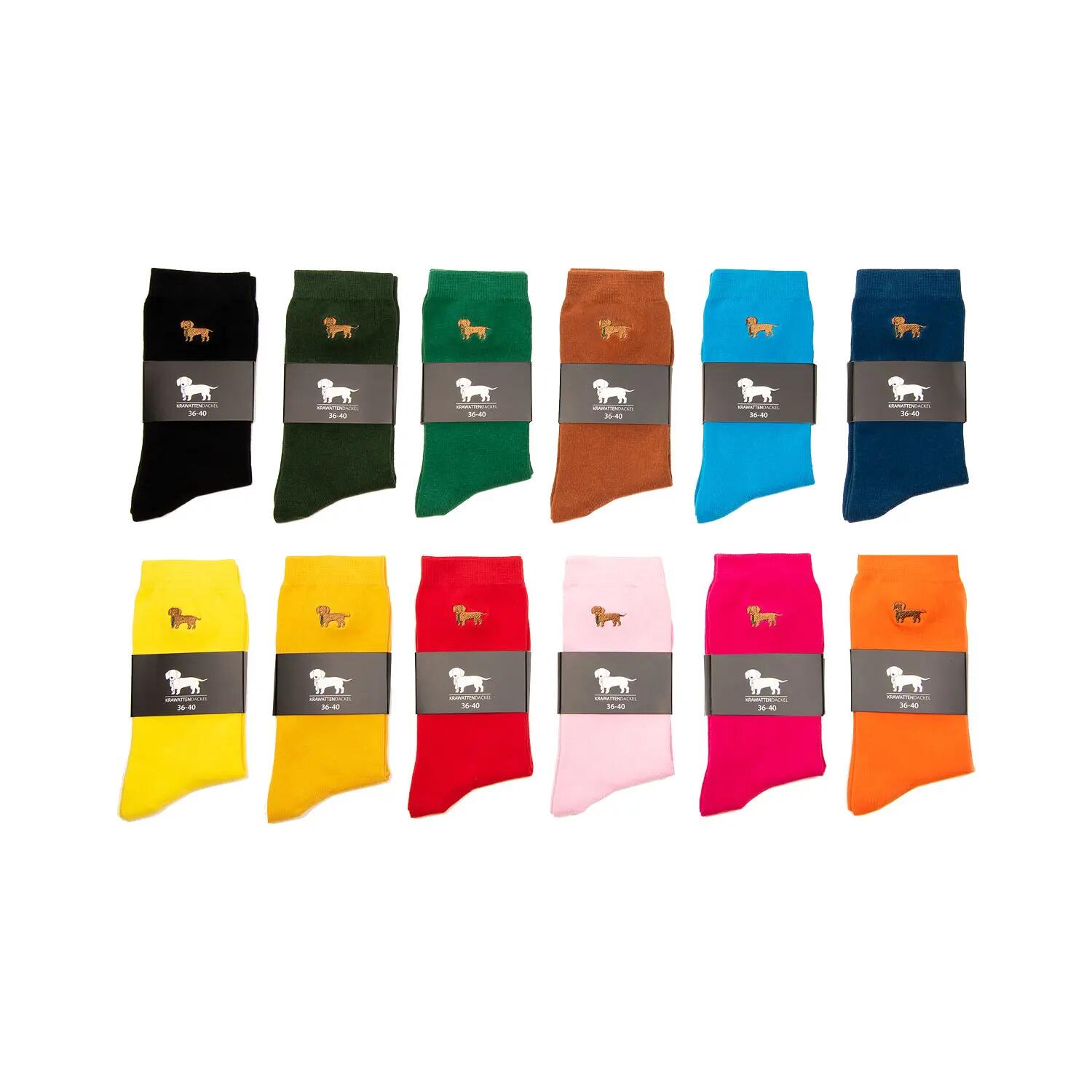 KRAWATTENDACKEL Dackel-Socken (einfarbig) - 285 Dunkelblau 36 - 40 2/3
