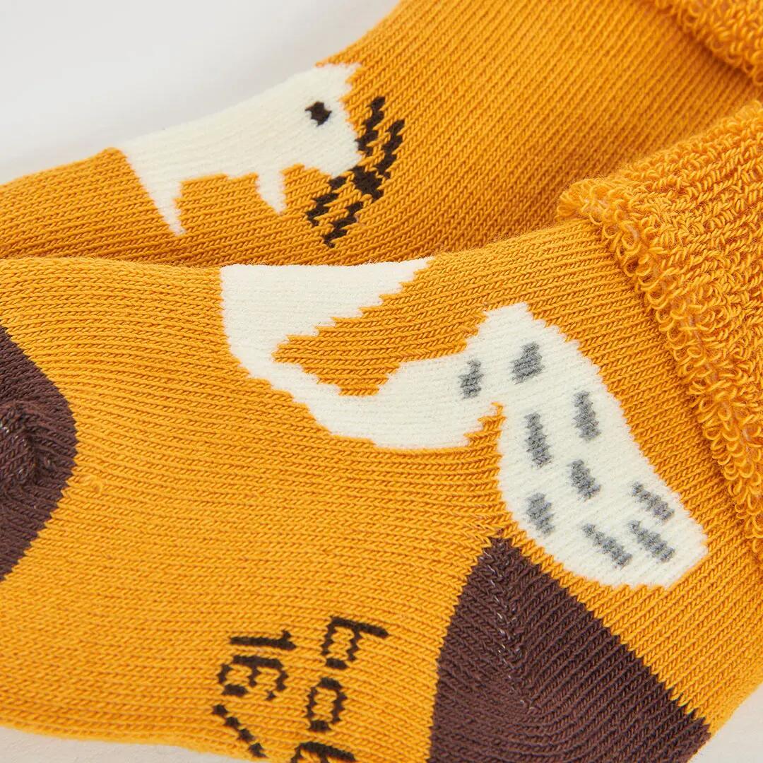 Pack calcetines bebé amarillo estampado de zorro 2/3