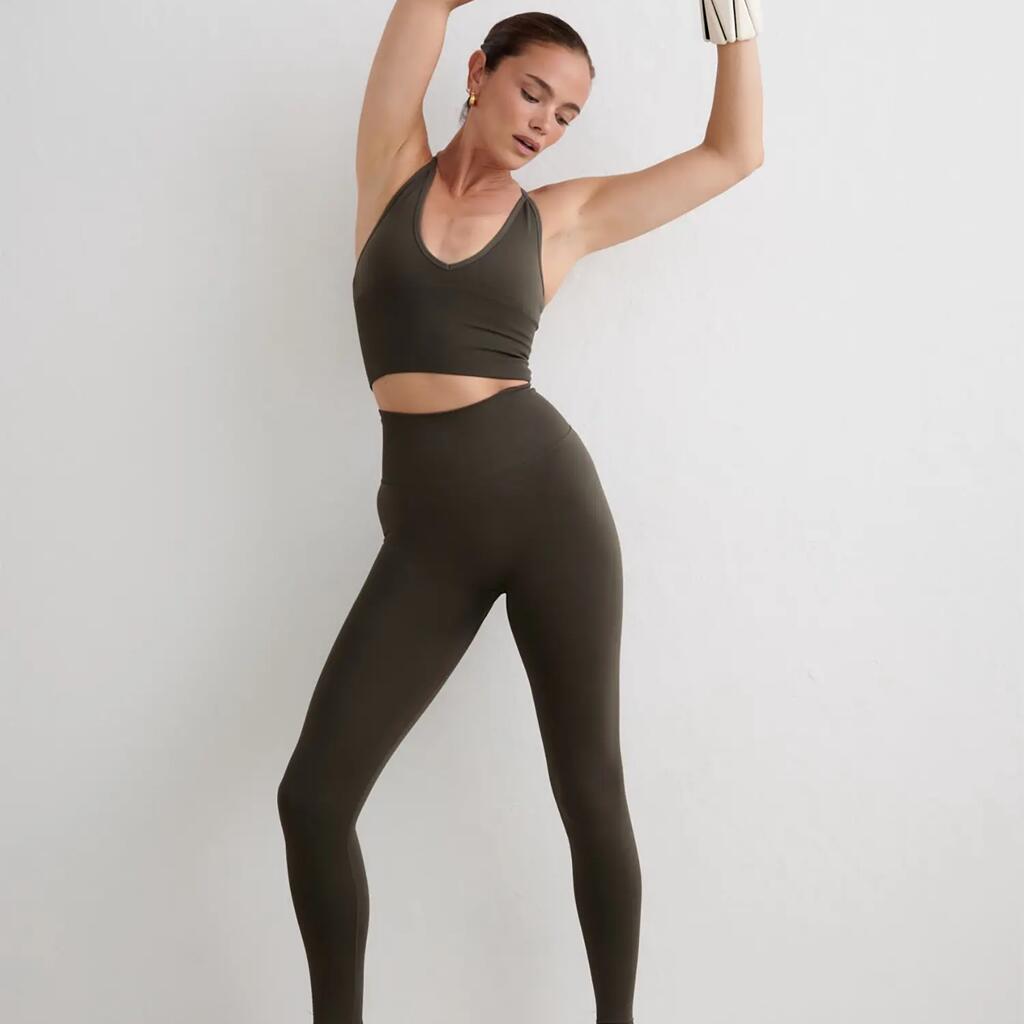 Women's Tights Seamless High-Waisted Squat Proof Petite Shape Dark Ivy Green