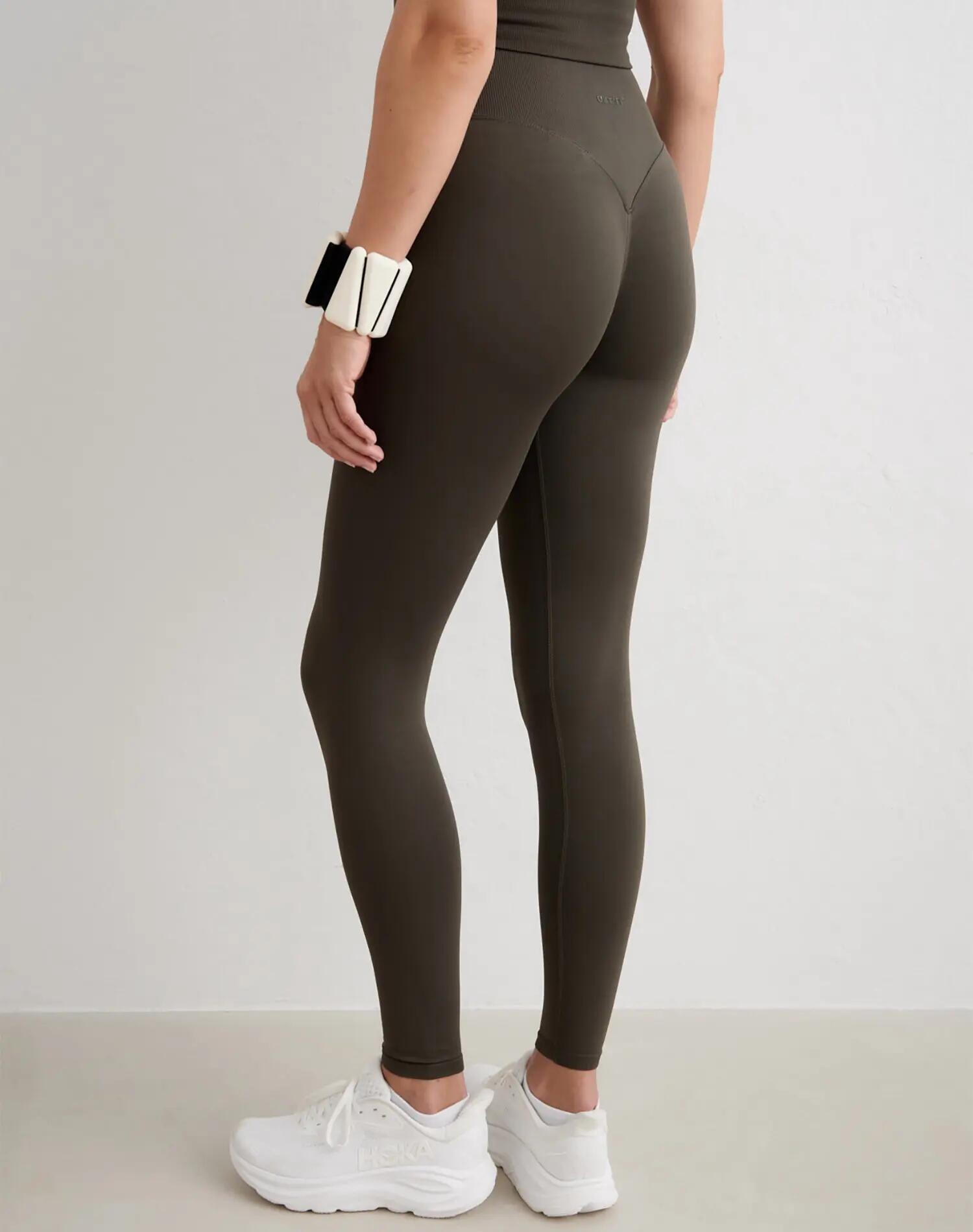 Dames legging hoge taille invisible scrunch squat proof Shape naadloos groen 3/5