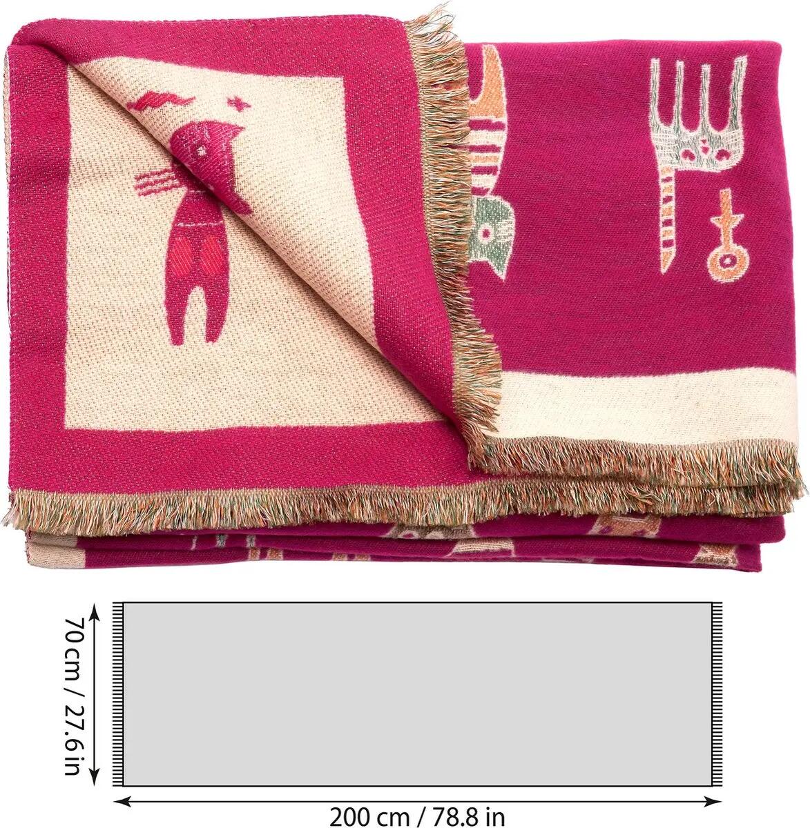 X2 Sciarpa Cashmirillo 70 x 200 cm - motivo con gatti - Rosa 2/7