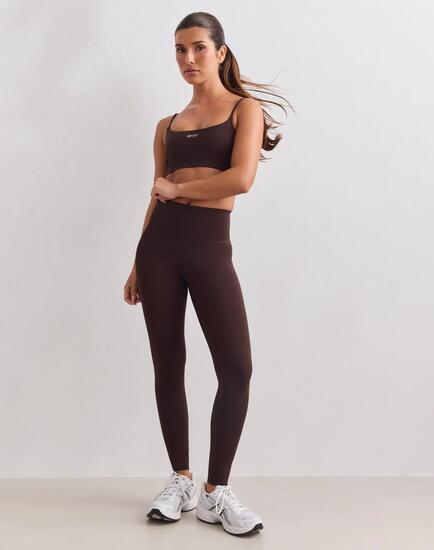 Legging Femme Entraînement Taille Haute Poche Sculpting Fit Marron