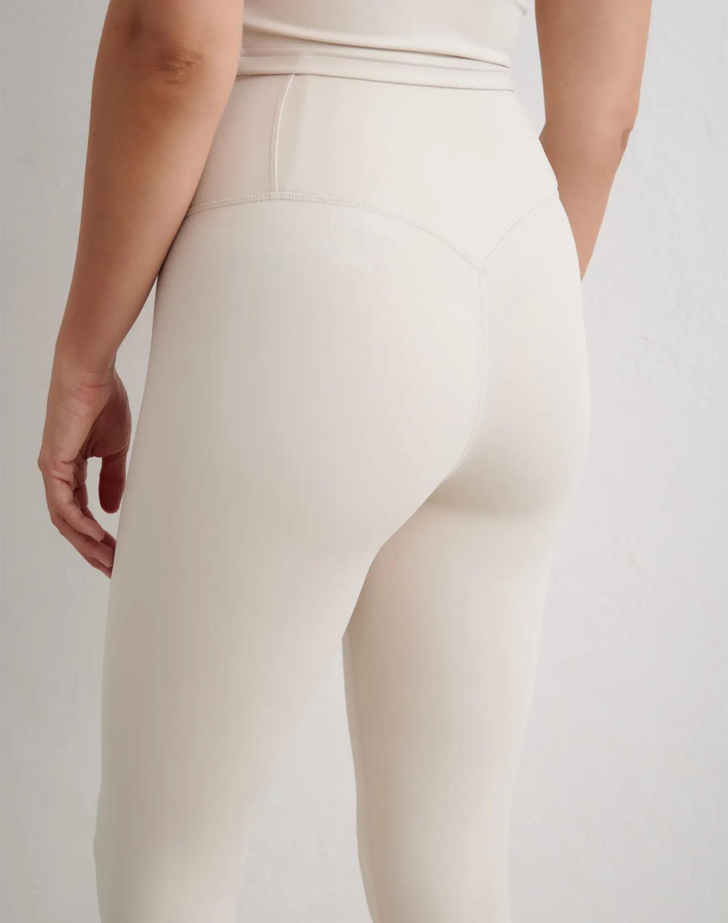 Dames Training Legging Hoge Taille Taillebandzakje Sculpting Fit Beige 6/7