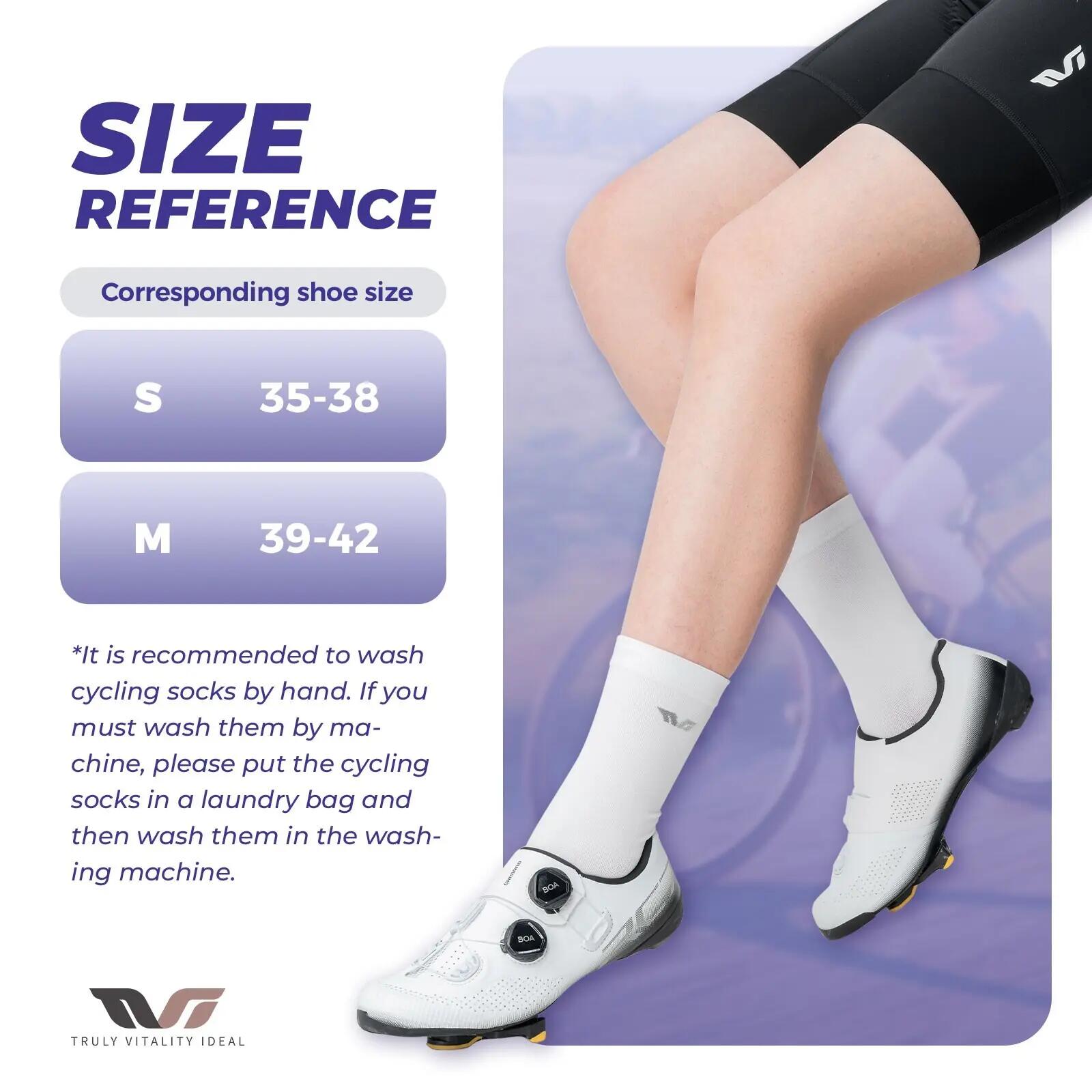 TVI Lot de 2 paires de chaussettes de vélo femme respirantes 6/6