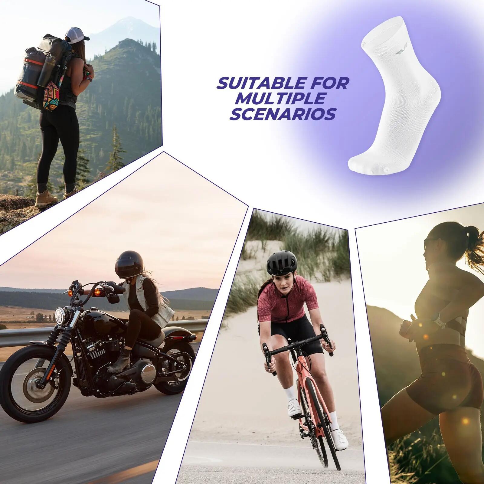 TVI Lot de 2 paires de chaussettes de vélo femme respirantes 5/6