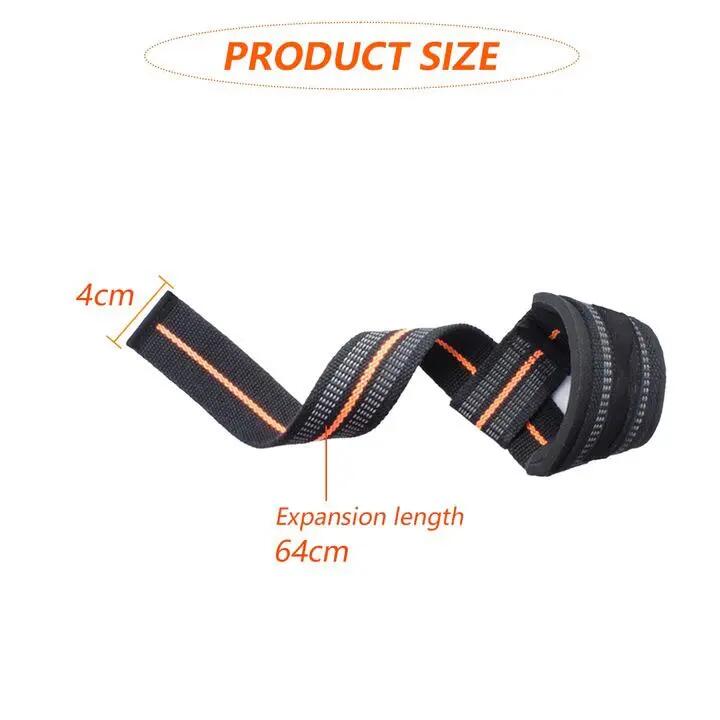 Lot de 2 sangles d'haltérophilie QttvbTna, polyester/coton, noir/orange 2/5