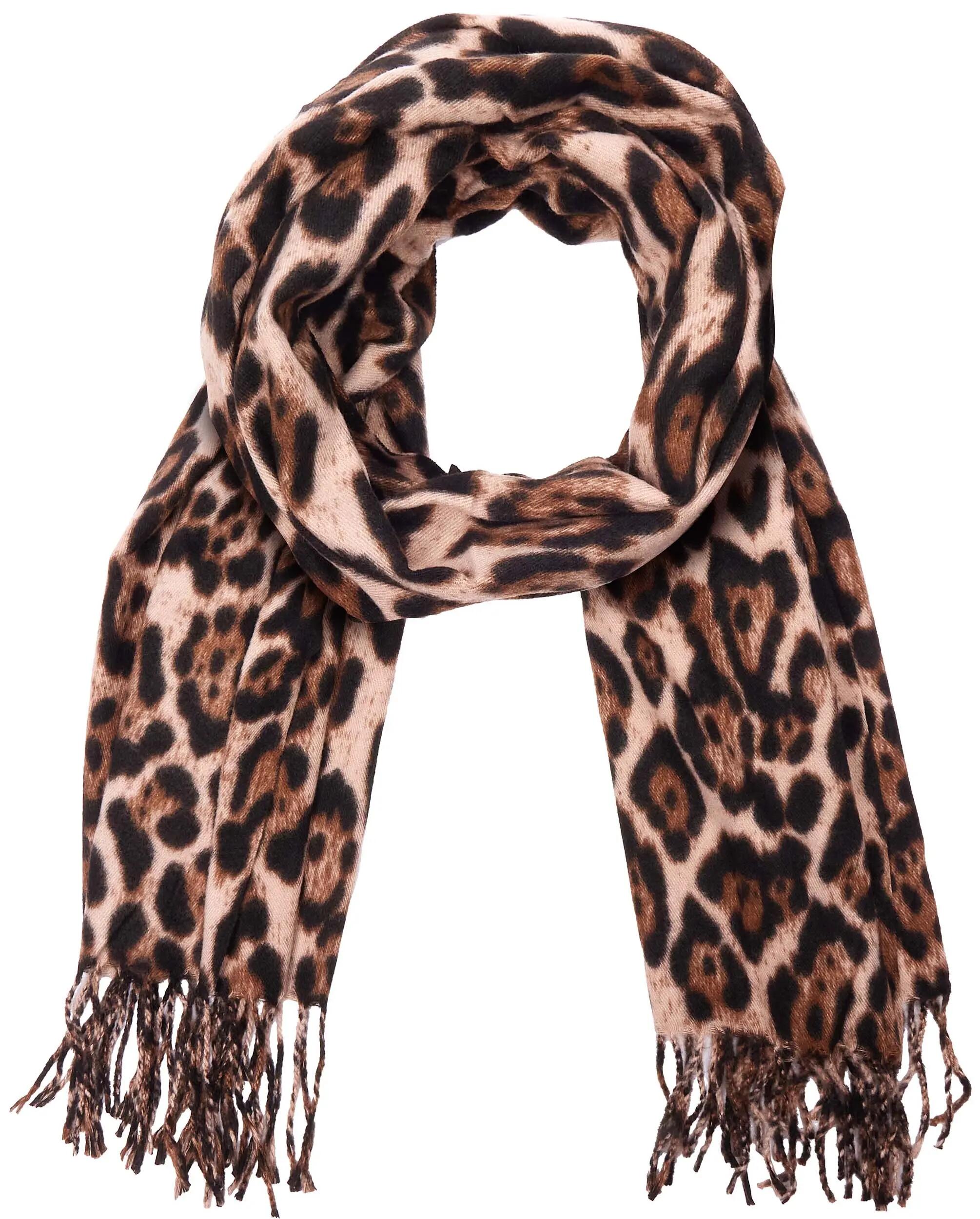X2 Sciarpa Cashmirillo 70 x 200 cm - motivo leopardato - Beige e Nero 4/7