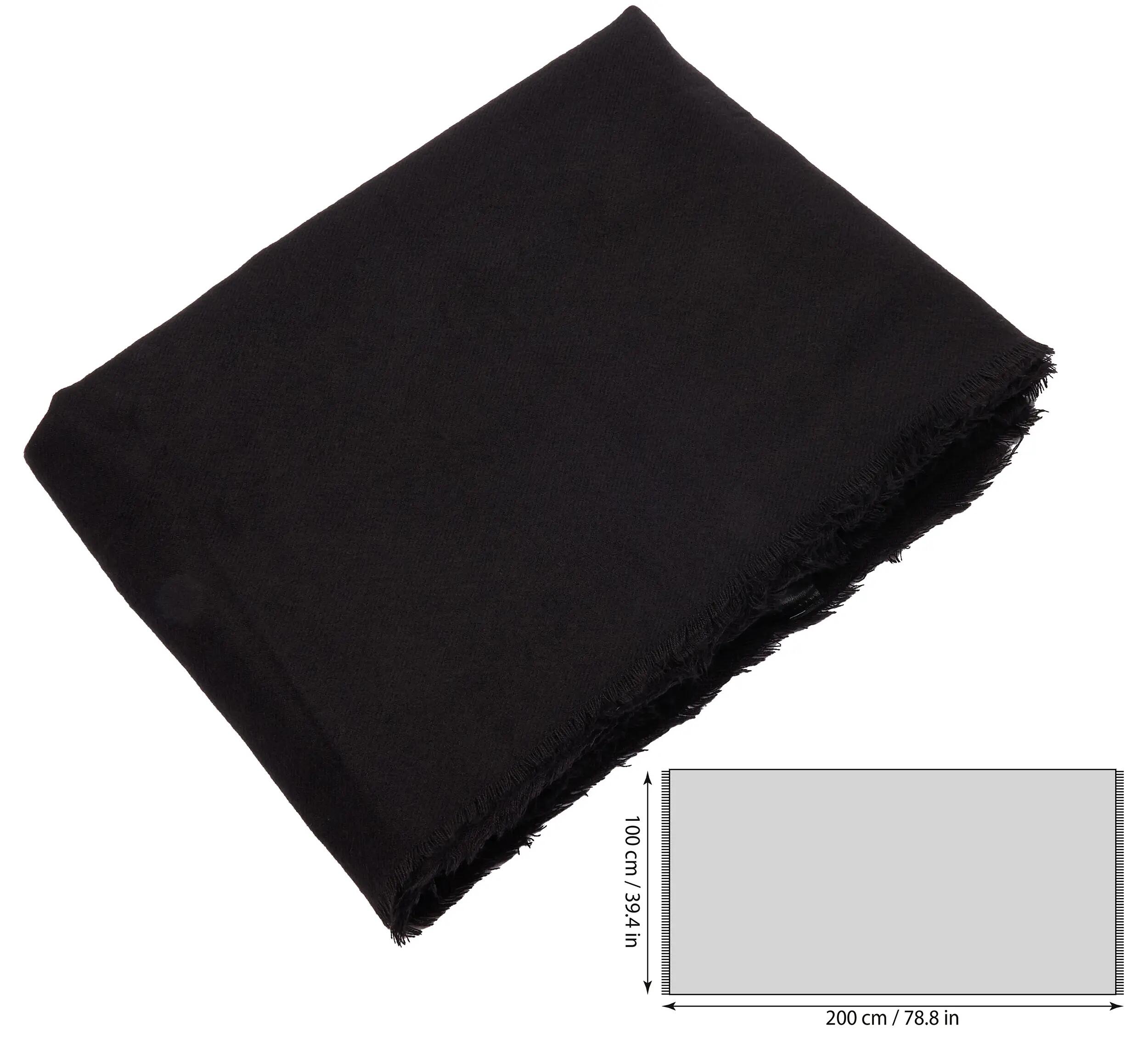 X2 Sciarpa Cashmirillo 100 x 200 cm - design tinta unita - Nero 5/7