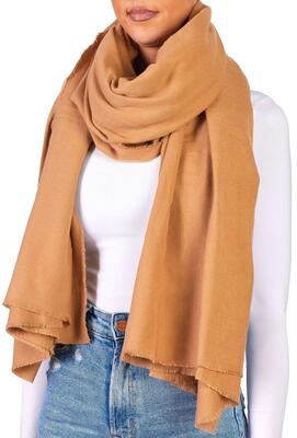 Cashmirillo sjaal, oversized, sjaal voor dames en heren, 100 x 200 cn, bruin