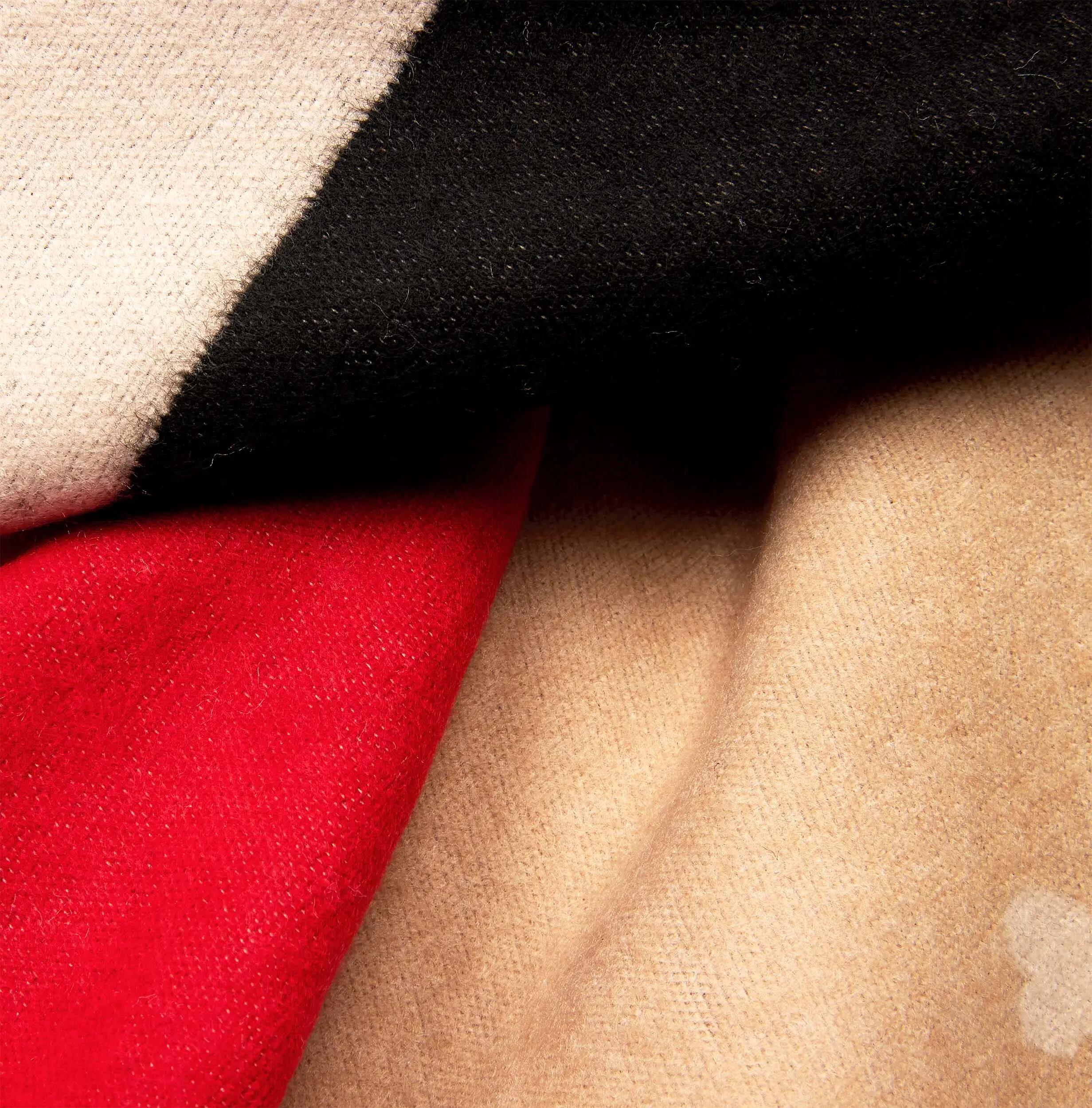 X2 Sciarpa Cashmirillo 70 x 200 cm - motivo a cuori - Rosso, Nero e Beige 7/7