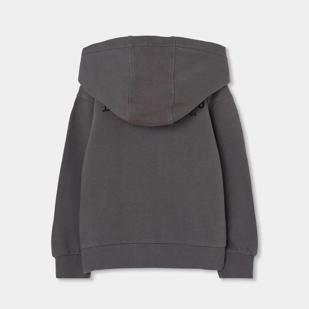 Chaqueta felpa niño gris con capucha 2/4