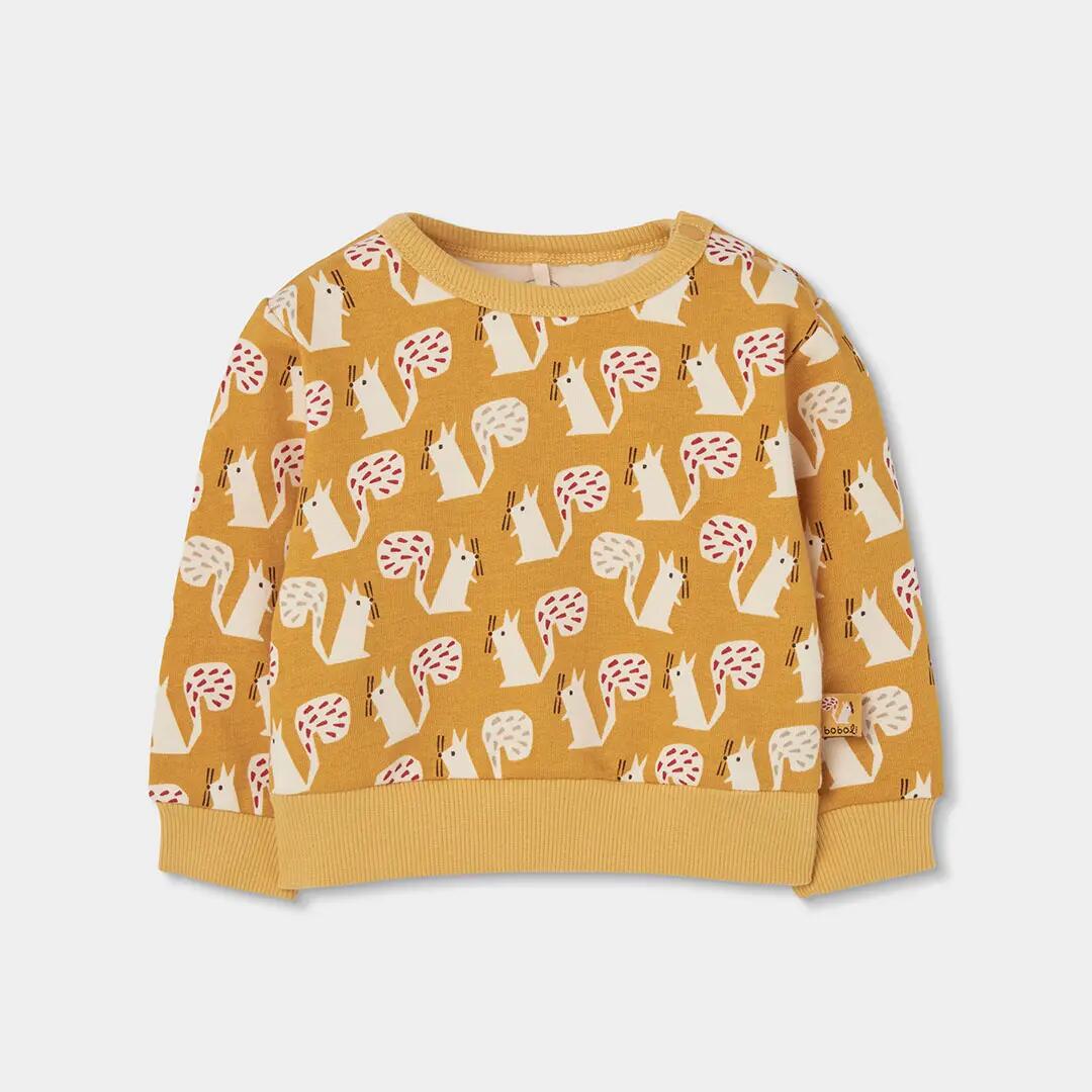 Conjunto punto bebé niño mostaza estampado ardillas 3/7