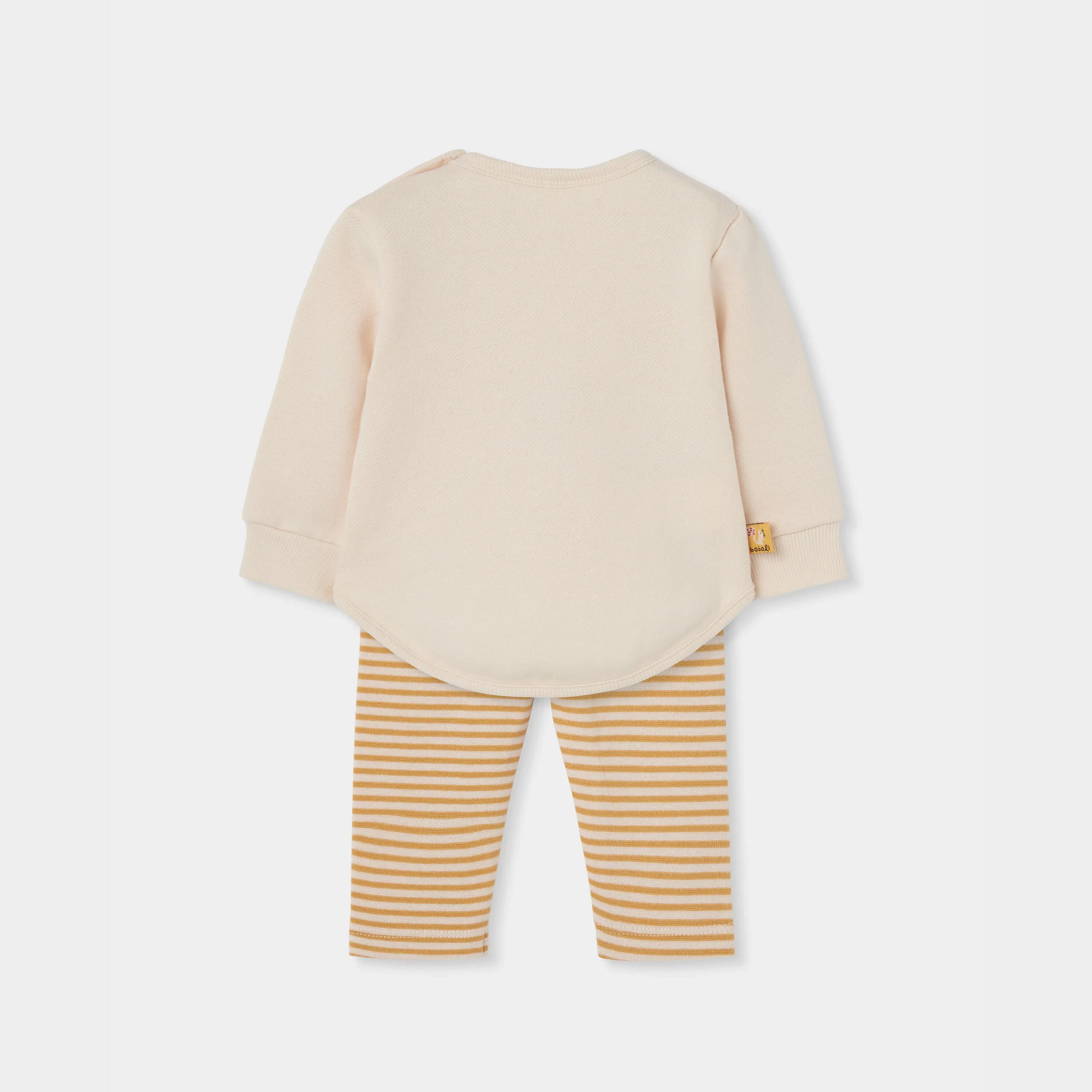 Conjunto punto bebé niña crudo bordado de ardilla 2/7