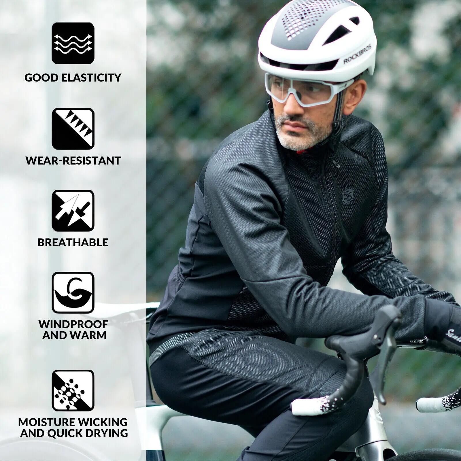 ROCKBROS Veste de cyclisme hiver chaude & coupe-vent 6/8