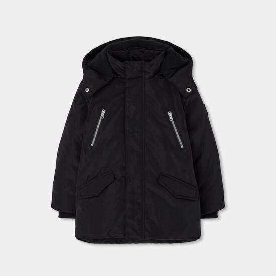 Parka garçon en tissu technique à capuche