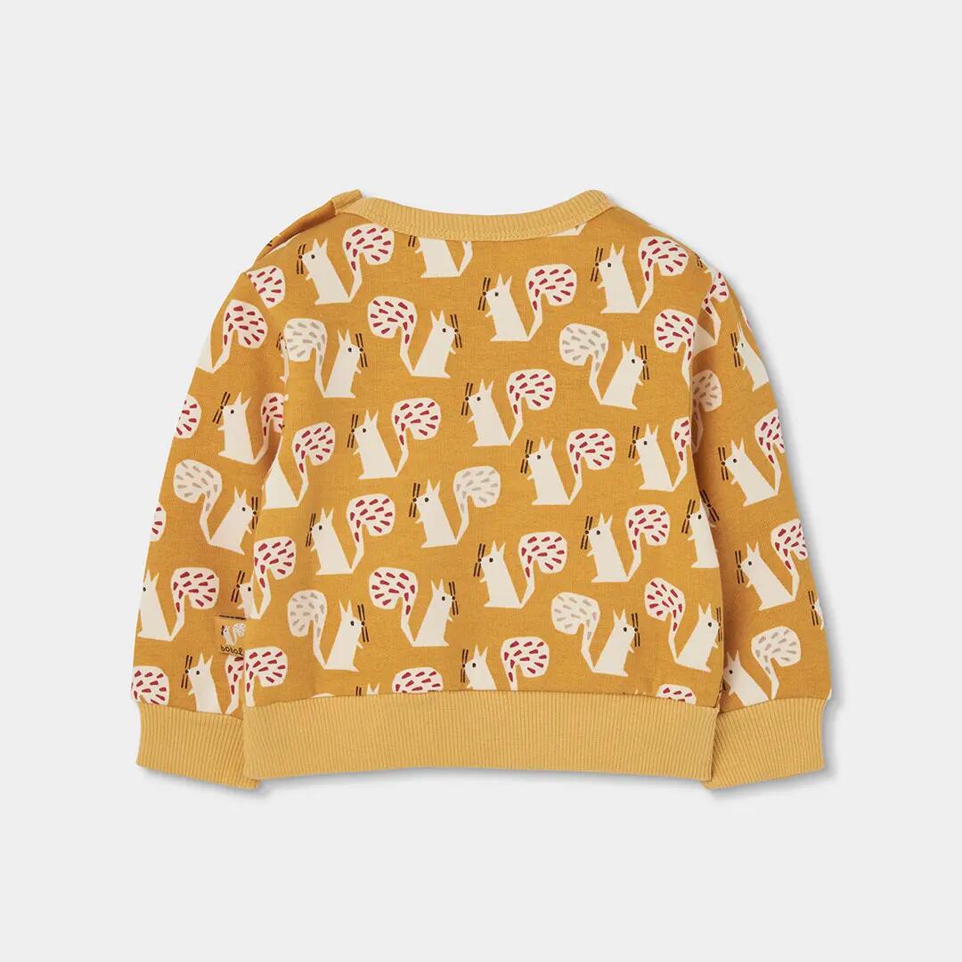 Conjunto punto bebé niño mostaza estampado ardillas 5/7