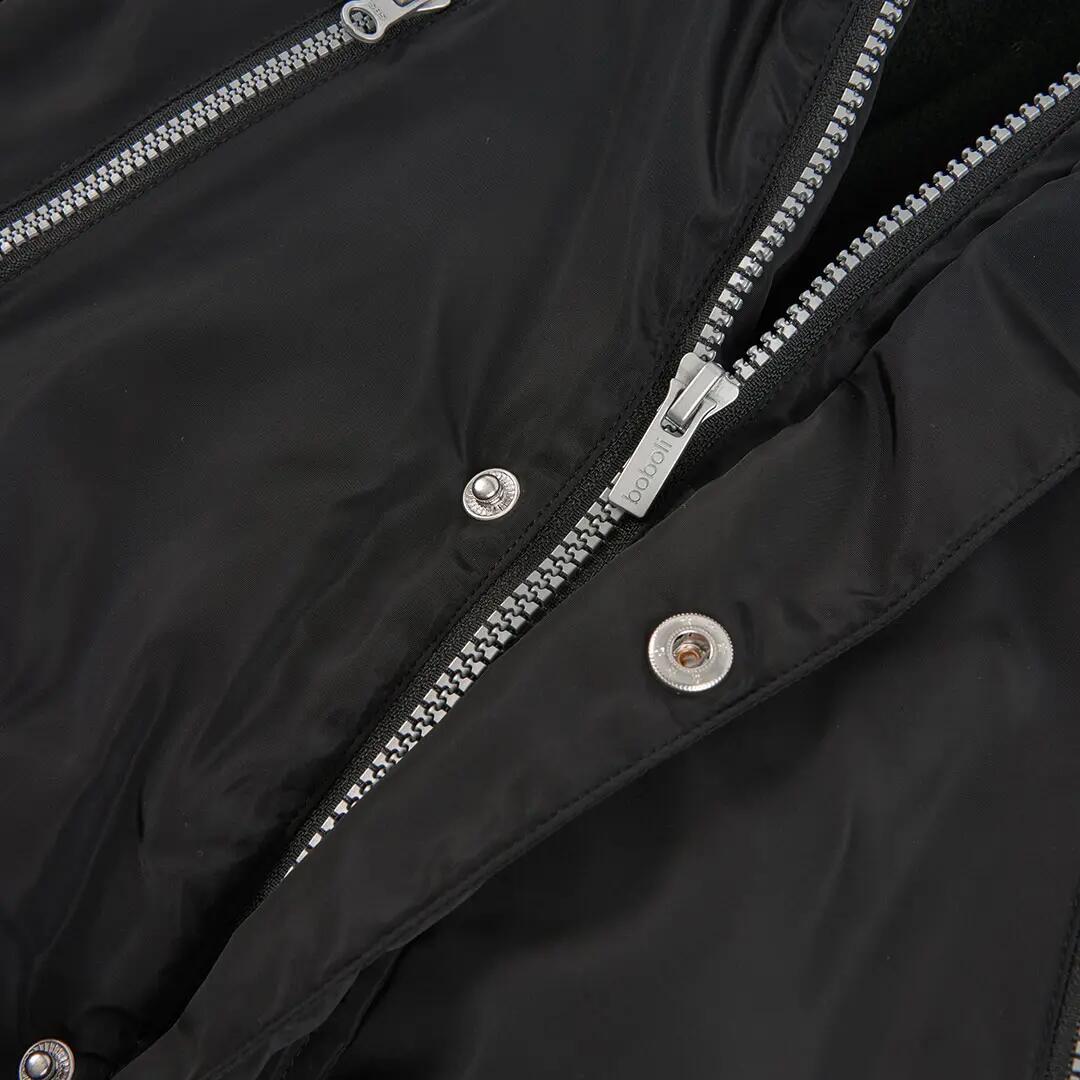 Parka tejido técnico niño negra con capucha 3/4