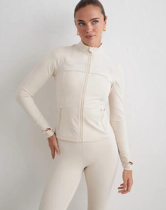 Femme Veste Zippée Compressante Sculptante Noire
