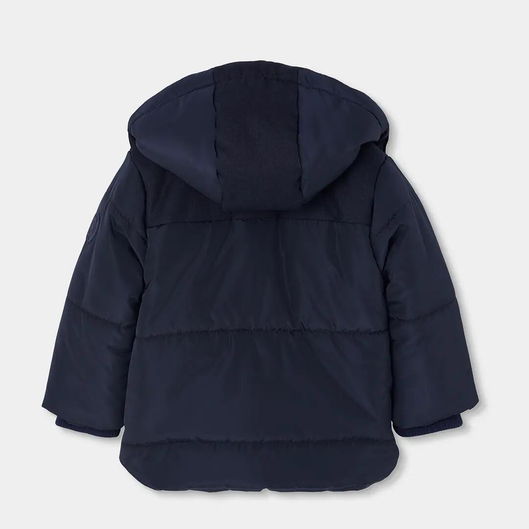 Parka tejido técnico niño azul marino con capucha 2/4