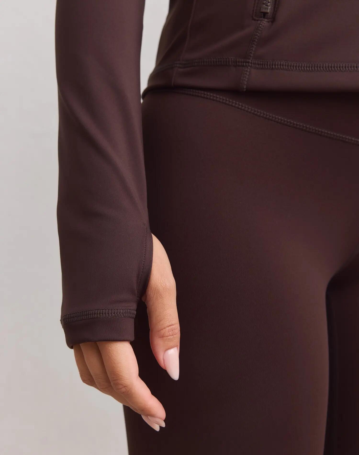 Femme Veste Zippée Compressante Sculptante Chocolat 3/6
