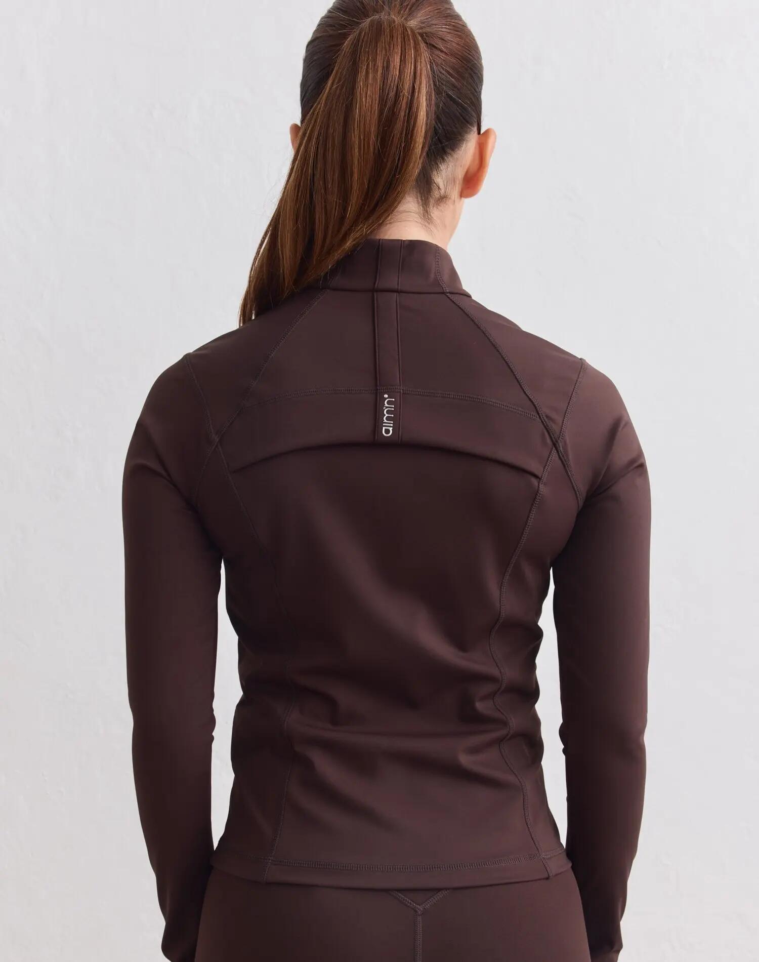 Femme Veste Zippée Compressante Sculptante Chocolat 2/6