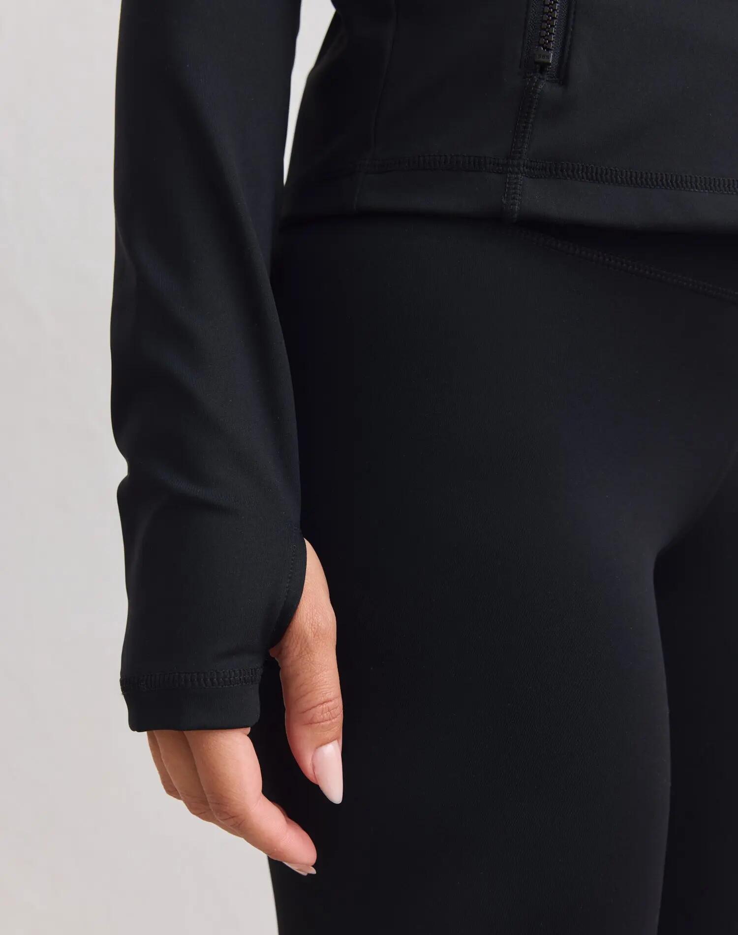 Donna Giacca con Zip Compressiva Modellante Nera 3/5