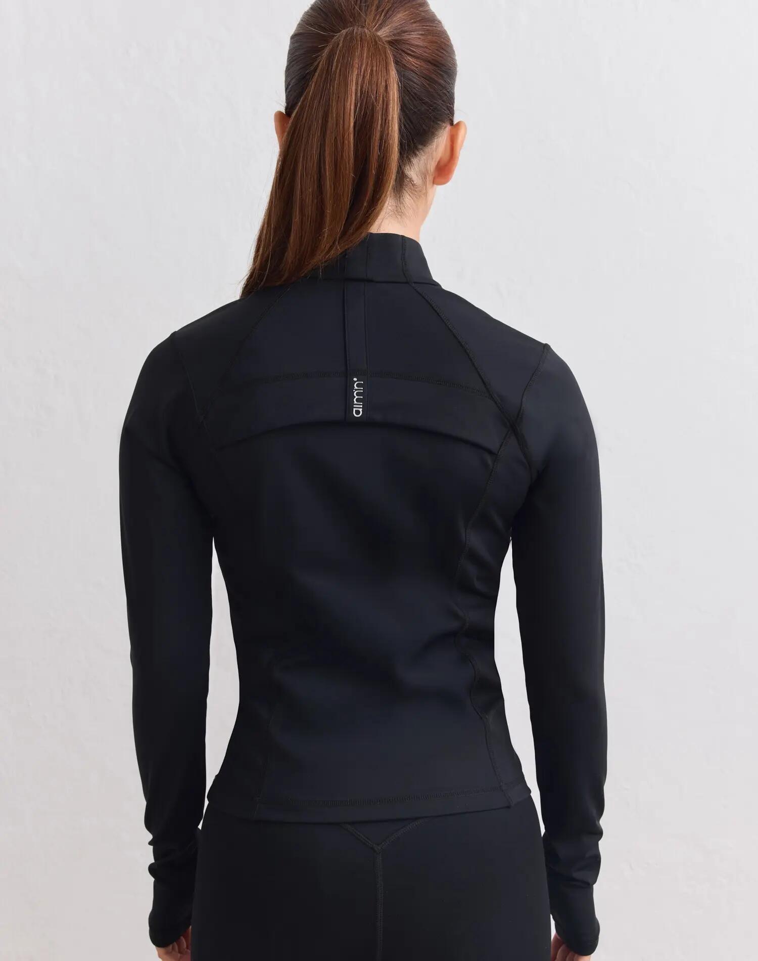 Donna Giacca con Zip Compressiva Modellante Nera 2/5