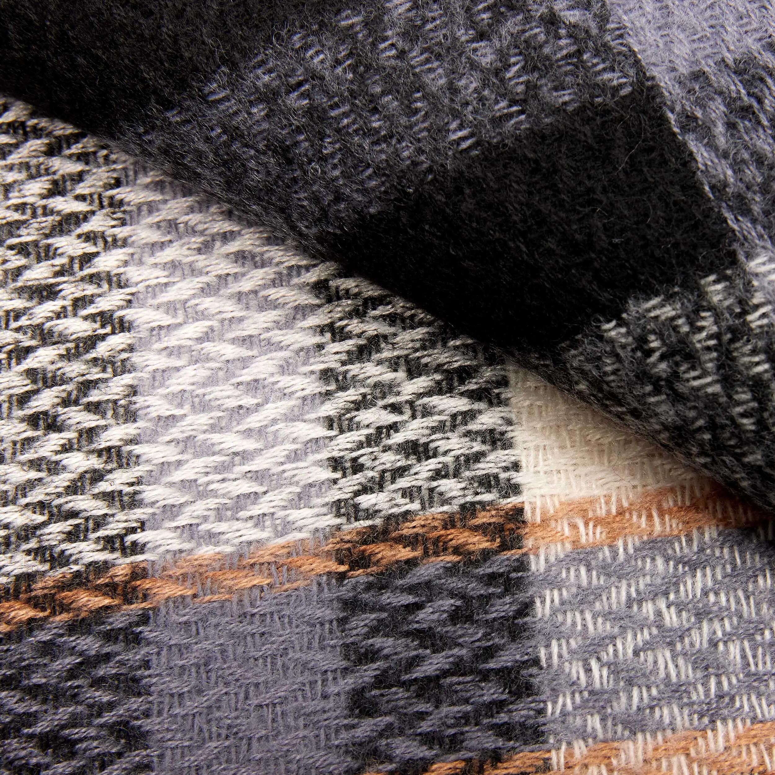 X2 Sciarpa Cashmirillo 70 x 200 cm - motivo a quadri - Nero, Beige e Marrone 7/7