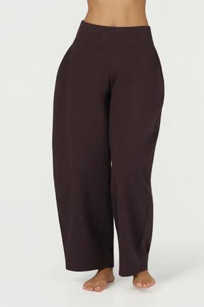 Pantalon de yoga & méditation Dhara – coupe barrel, Coffee