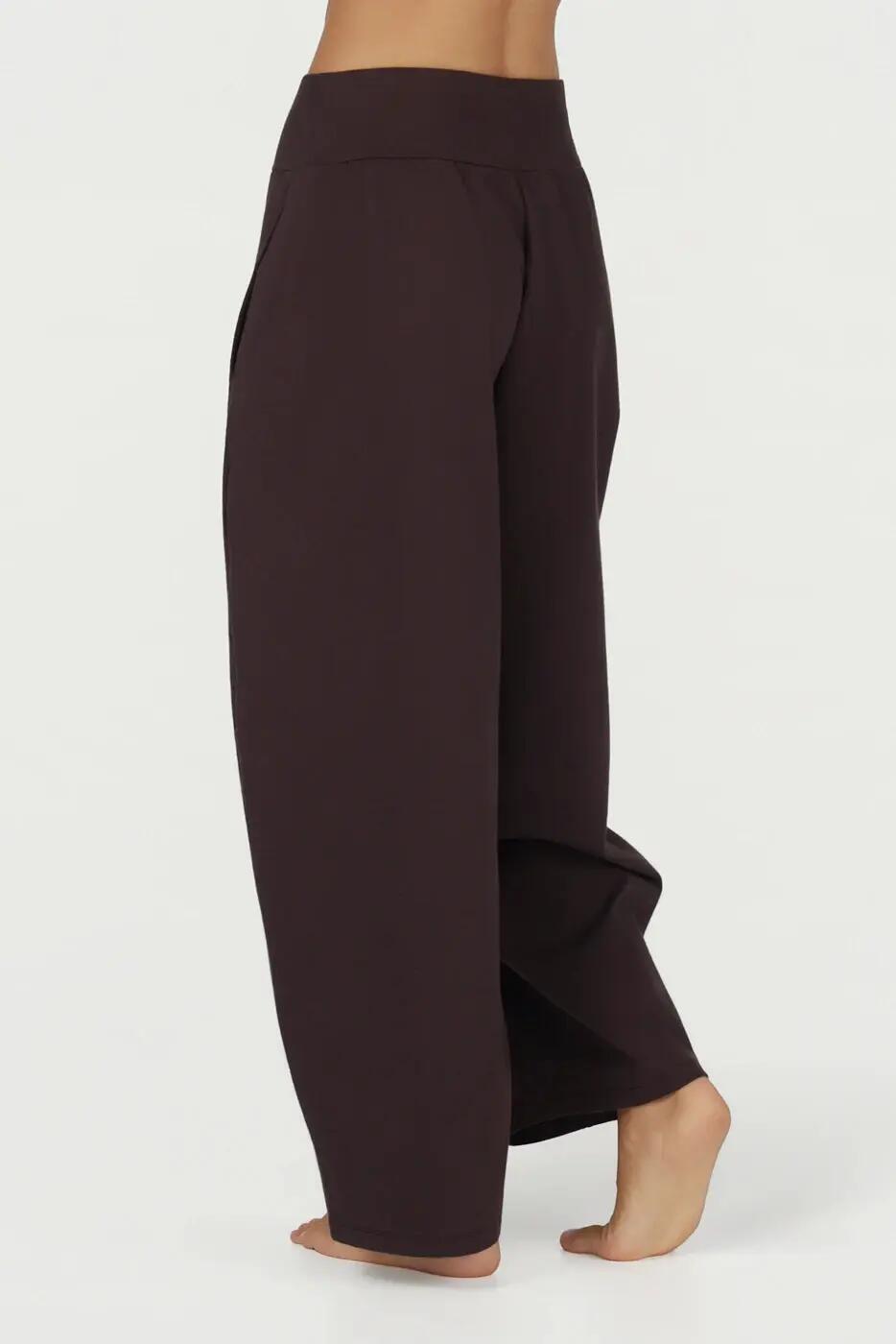 Pantalon de yoga & méditation Dhara – coupe barrel, Coffee 2/6