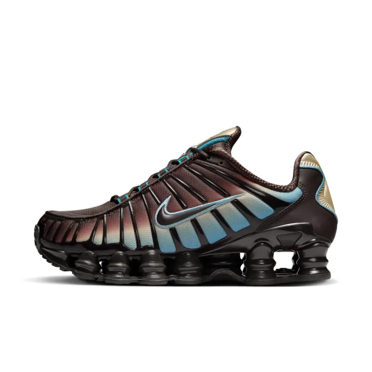Nike Shox Tl Velvet Brown Denim Turquoise 3/6