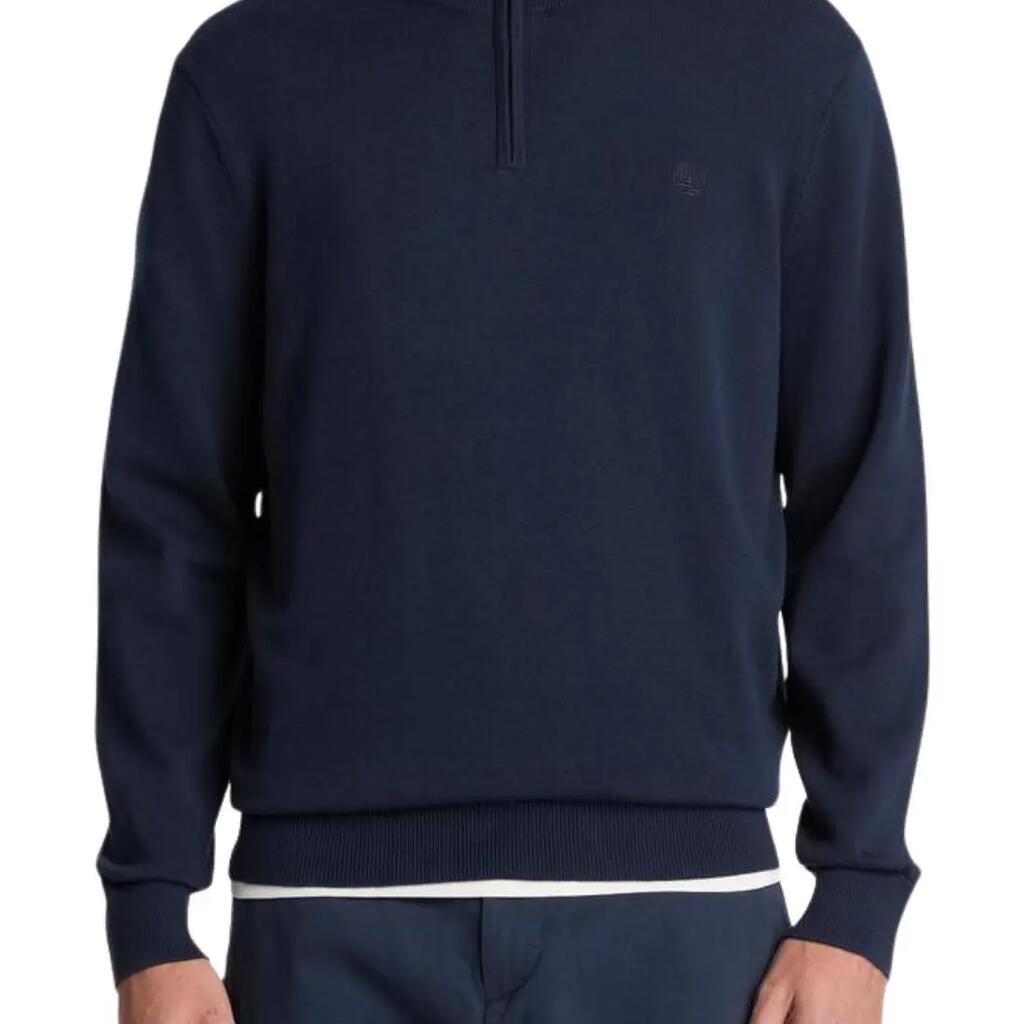 TIMBERLAND men’s half-zip cotton pullover - navy