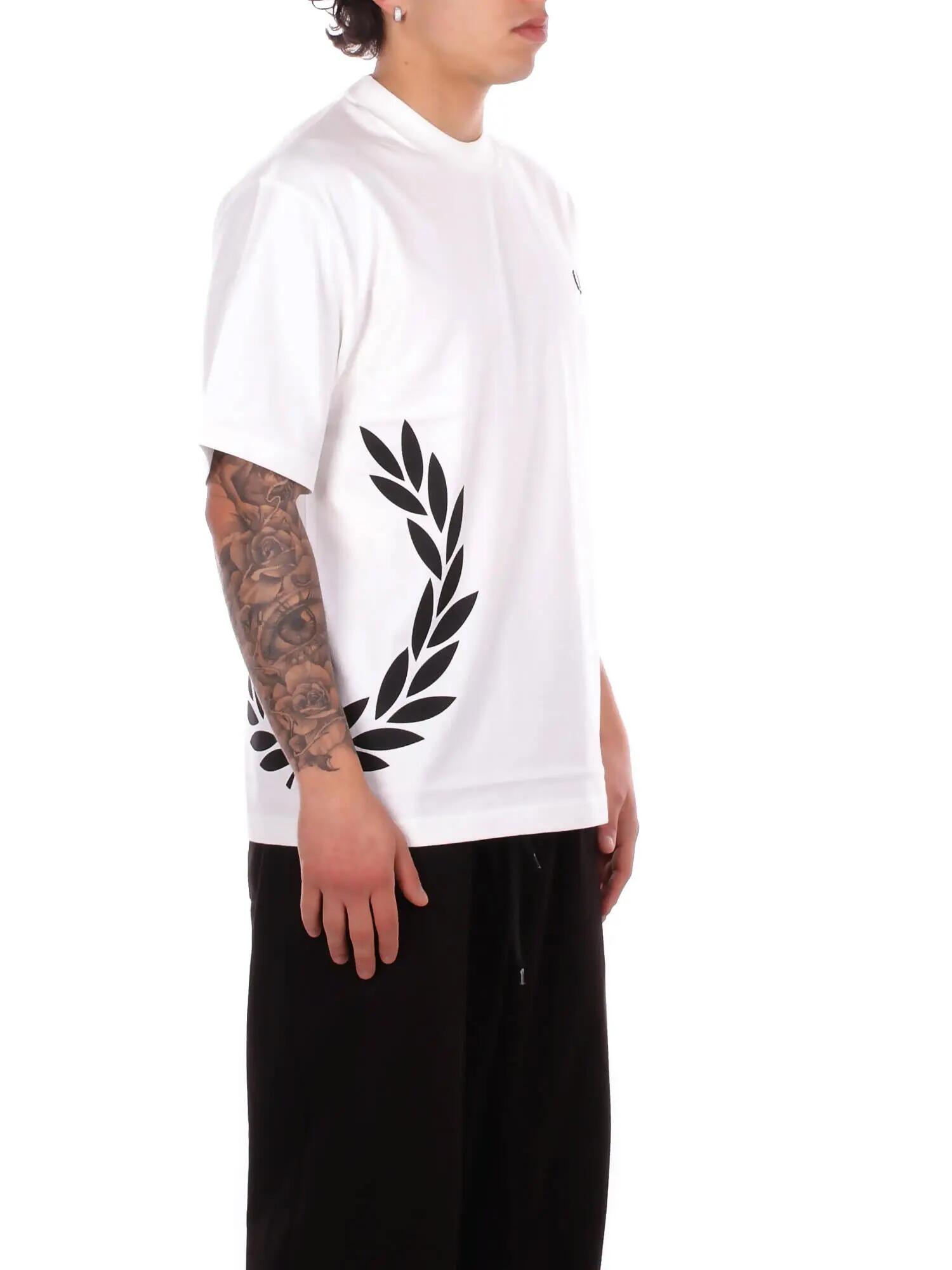T-shirt Heren Fred Perry Wit 5/5