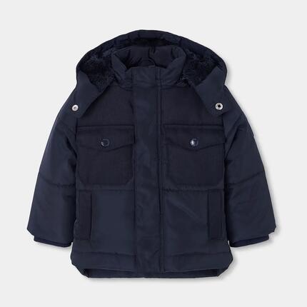 Parka garçon en tissu technique à capuche