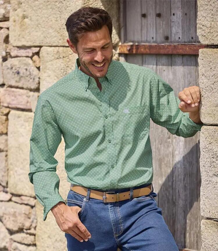 La Chemise en Popeline à Micromotifs 3/4